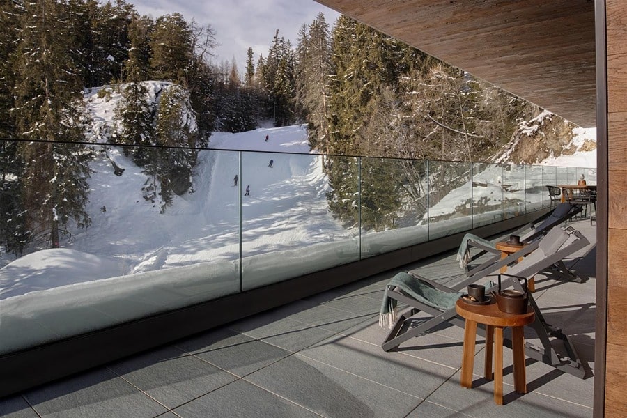 Balcony With Views of Ski Slope